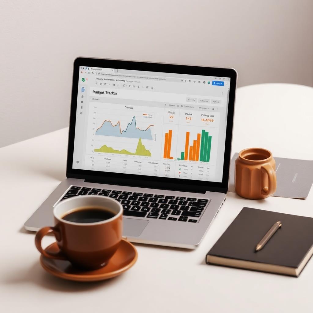 Budget tracker dashboard on laptop