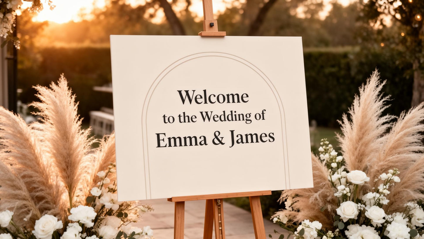 18x24 wedding welcome sign on easel