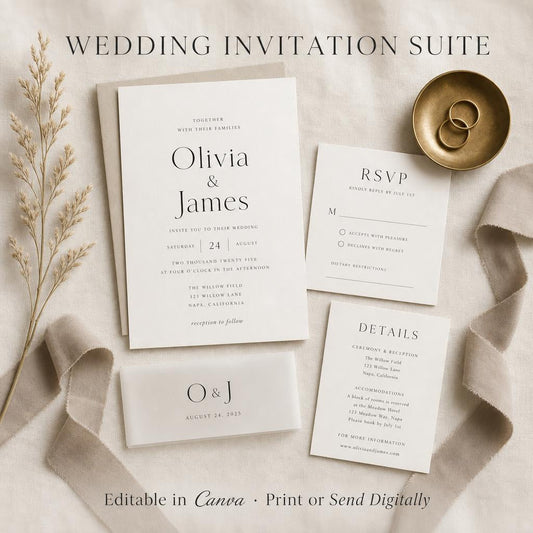 EDIT Wedding minimalist invitation suite